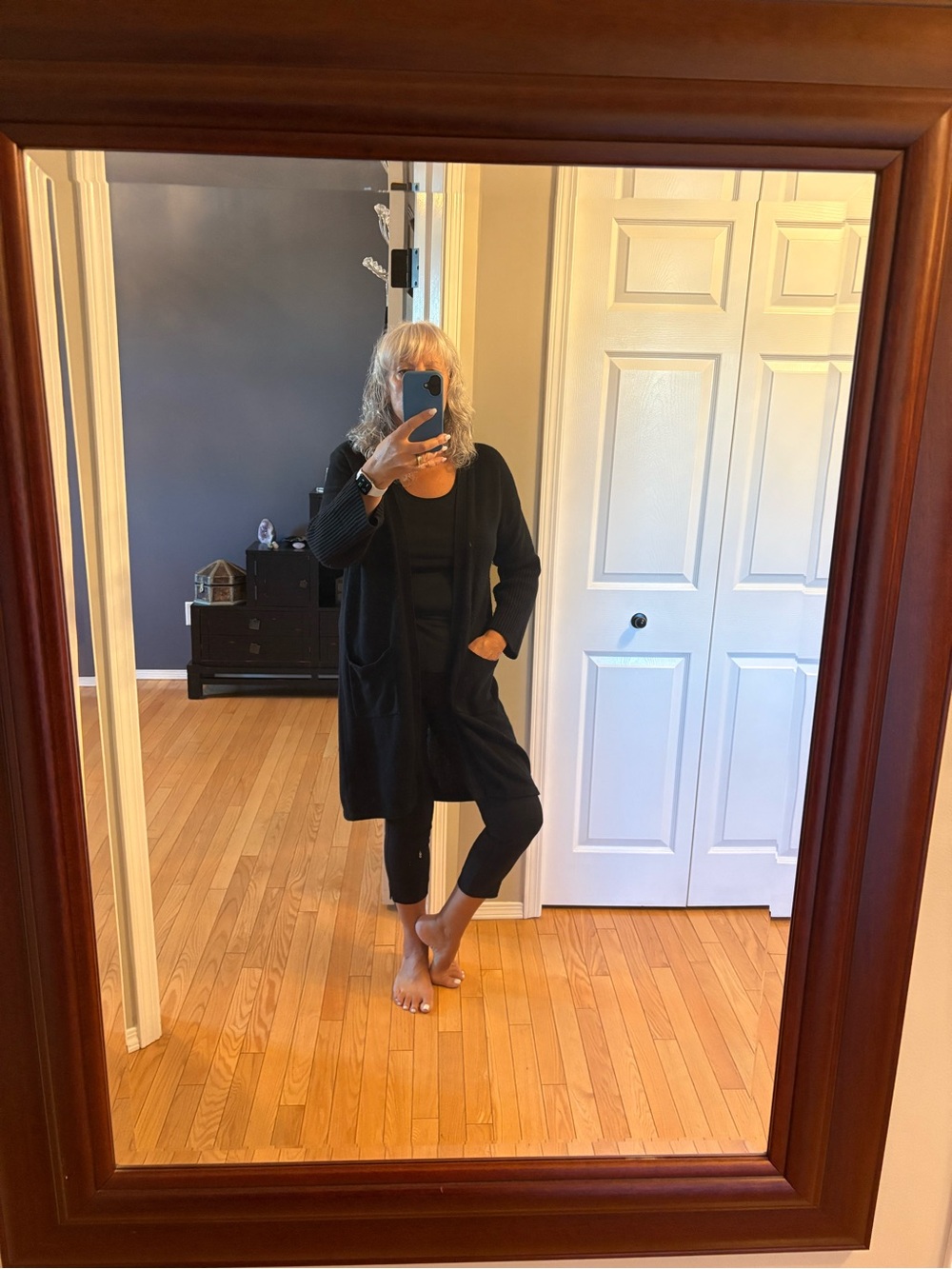 7 For All Mankind Black Knit Cardigan